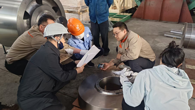 japanese customers conducted on site inspections of supporting rollers and thrust rollers 4